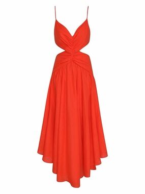 Zimmermann RAsymmetrical Cutout Midi Dress